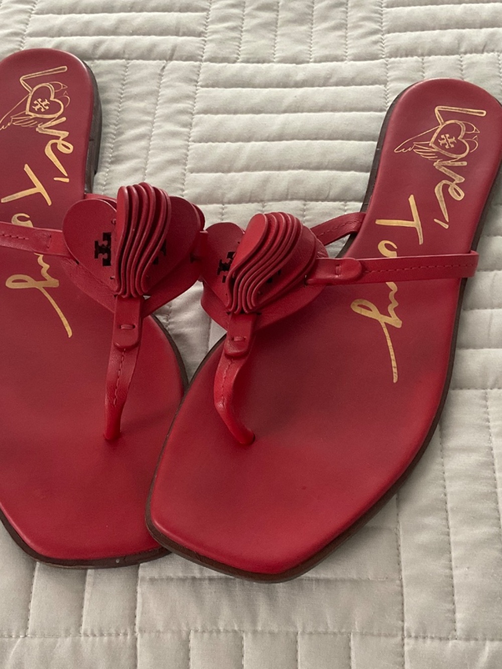 Tory Burch Heart Red Thong Sandal - Picture 2 of 4